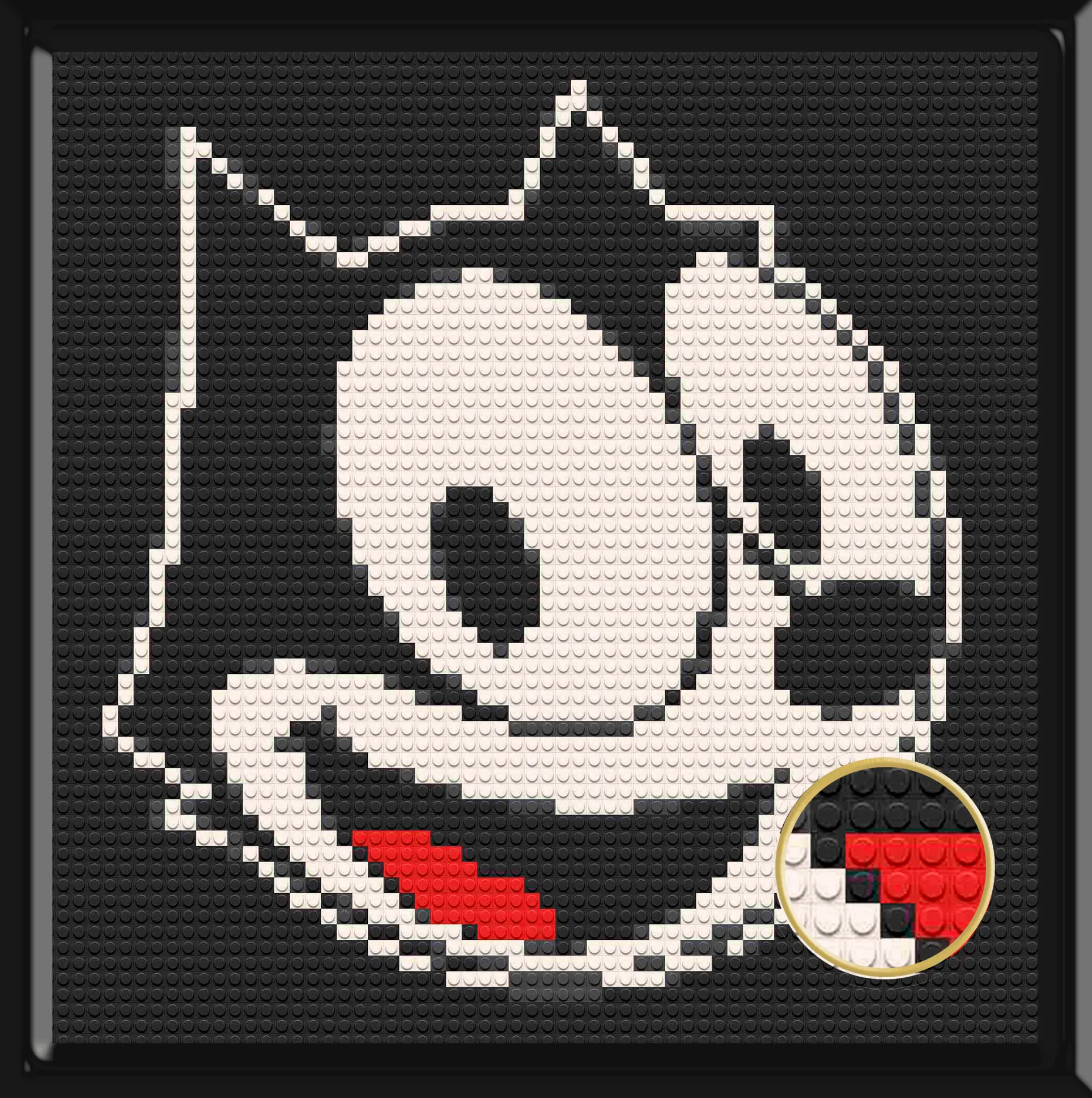 Felix The Cat Home Decor Bricked Mosaic Portrait 20x20 - Memobrick