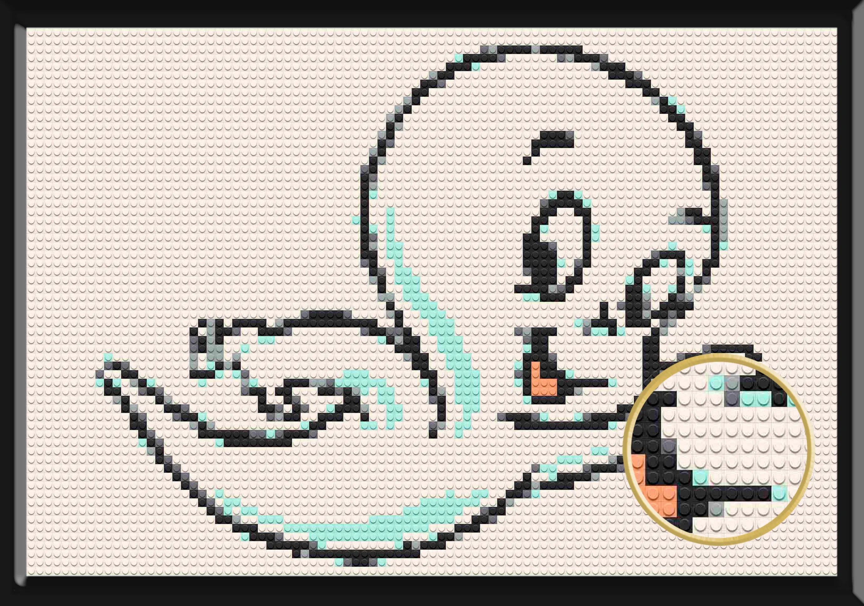 Casper The Friendly Ghost Art Piece Home Wall Decor Bricked Mosaic