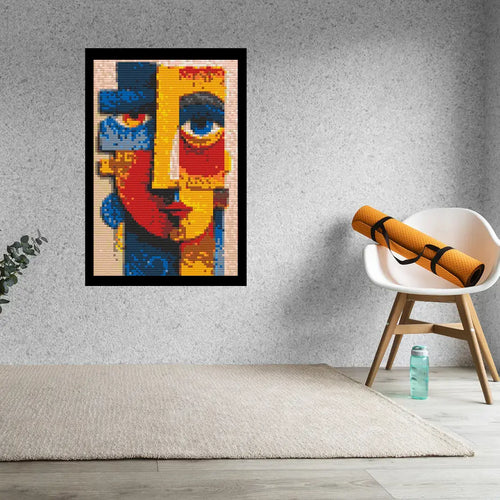 Abstract Face Bricked Mosaic Home Decor 20x30"