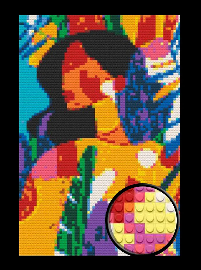 Abstract Woman Bricked Mosaic Home Decor 20x30"