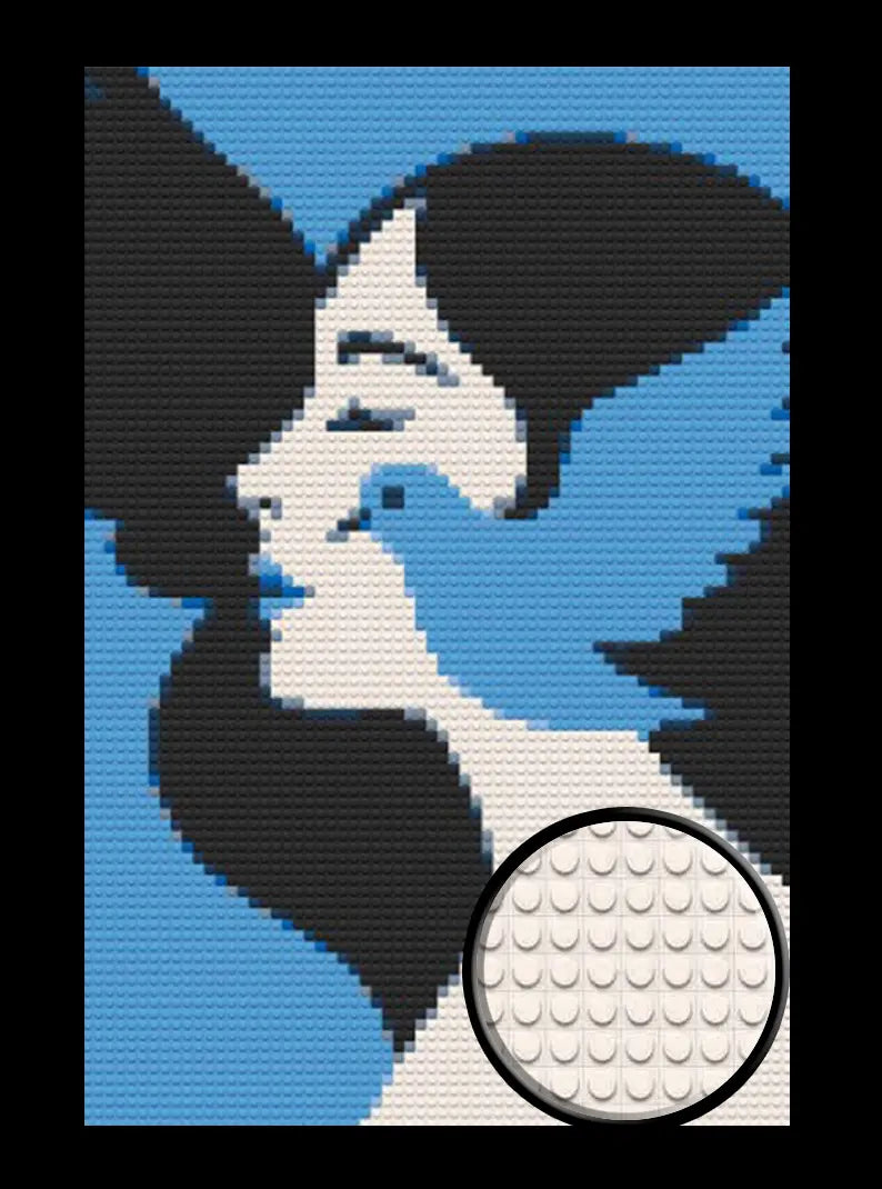 Abstract Woman with Bird Bricked Mosaic Home Decor 20x30"