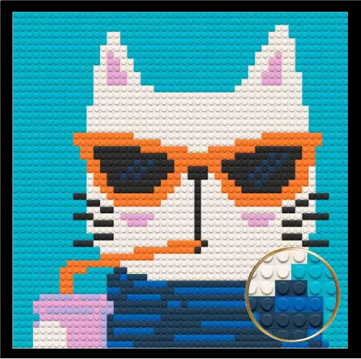 BLUE CAT HOME DECOR BRICKED MOSAIC PORTRAIT 16X16 Memobrick
