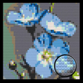 Blue Flax Flower Home decoration Bricked Mosaic Portrait 16x16"