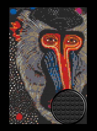 Baboon Abstract Bricked Mosaic Home Decor 20x30"