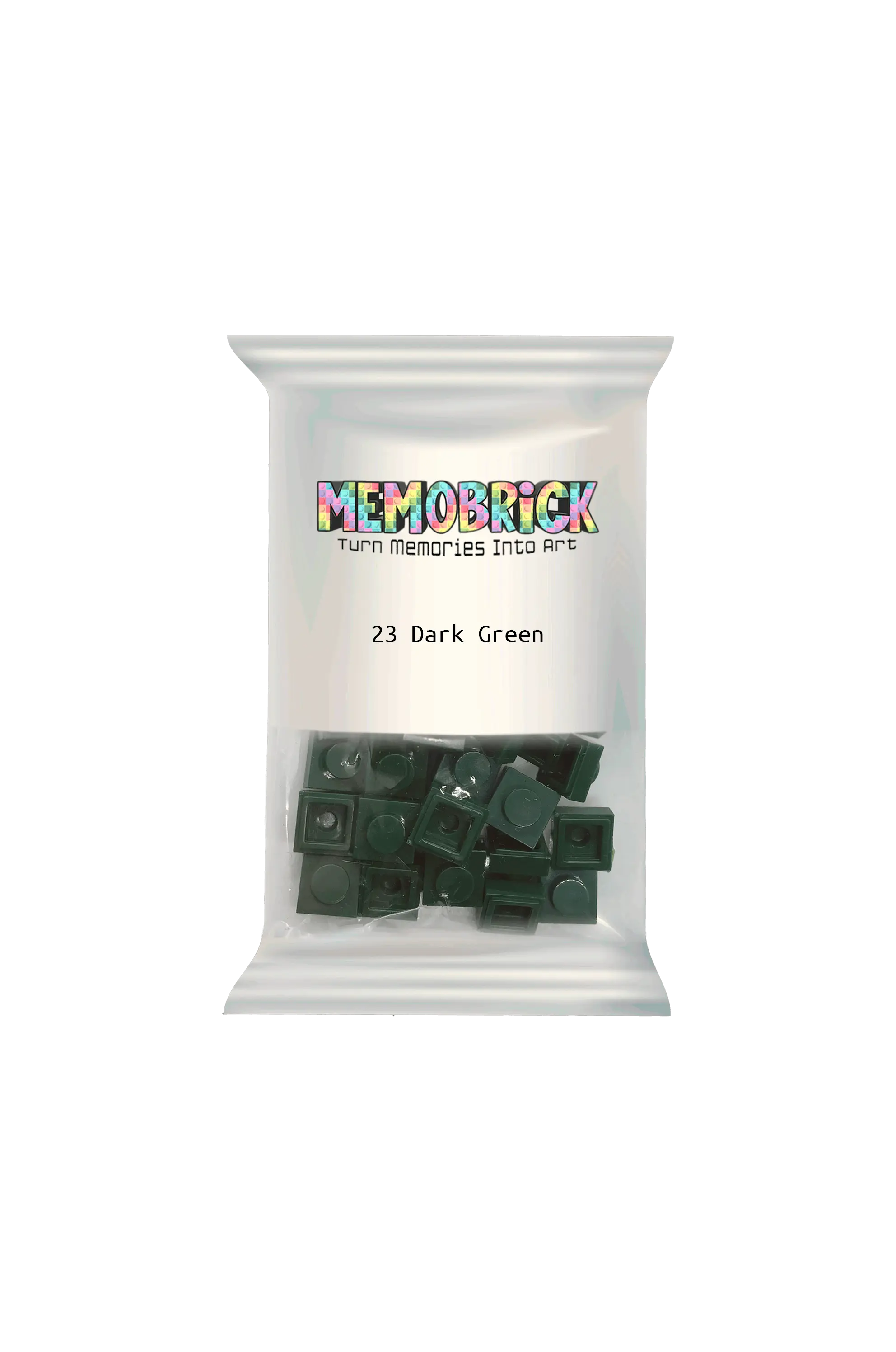 Bag of bricks- Dark Green 23 - Memobrick
