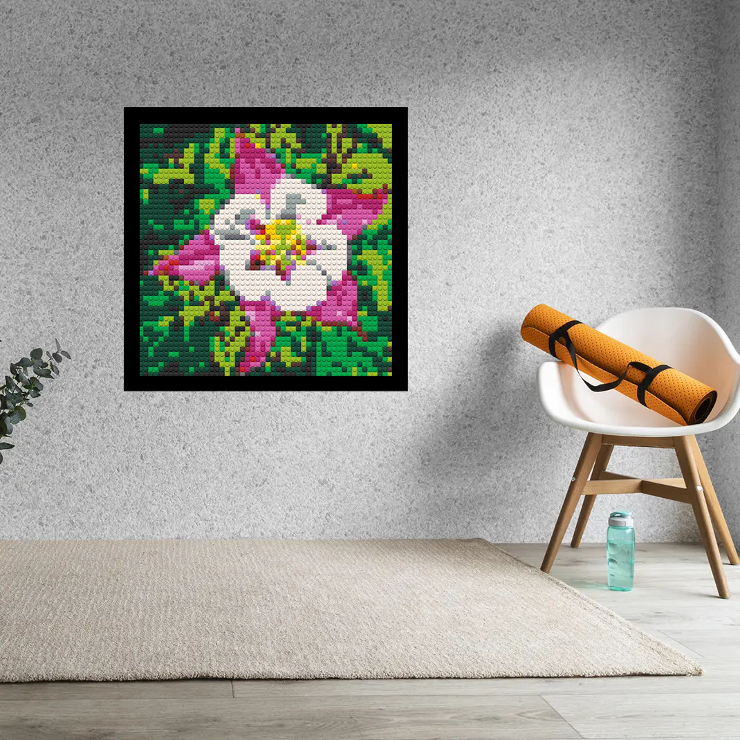 Colorado Flowers Home decoration Bricked Mosaic Portrait 16x16"