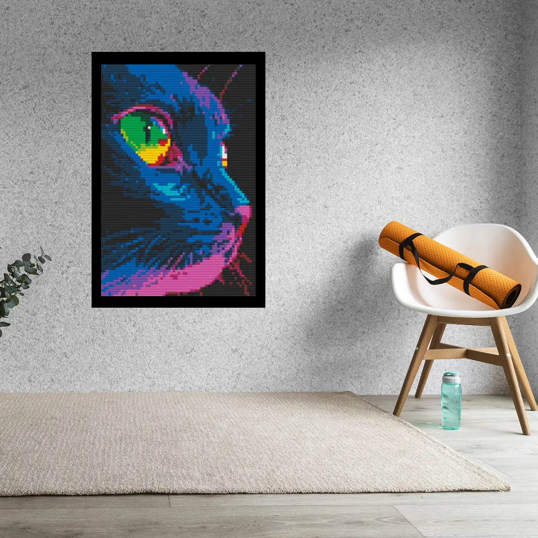 Cat Abstract Bricked Mosaic Home Decor 20x30" Memobrick