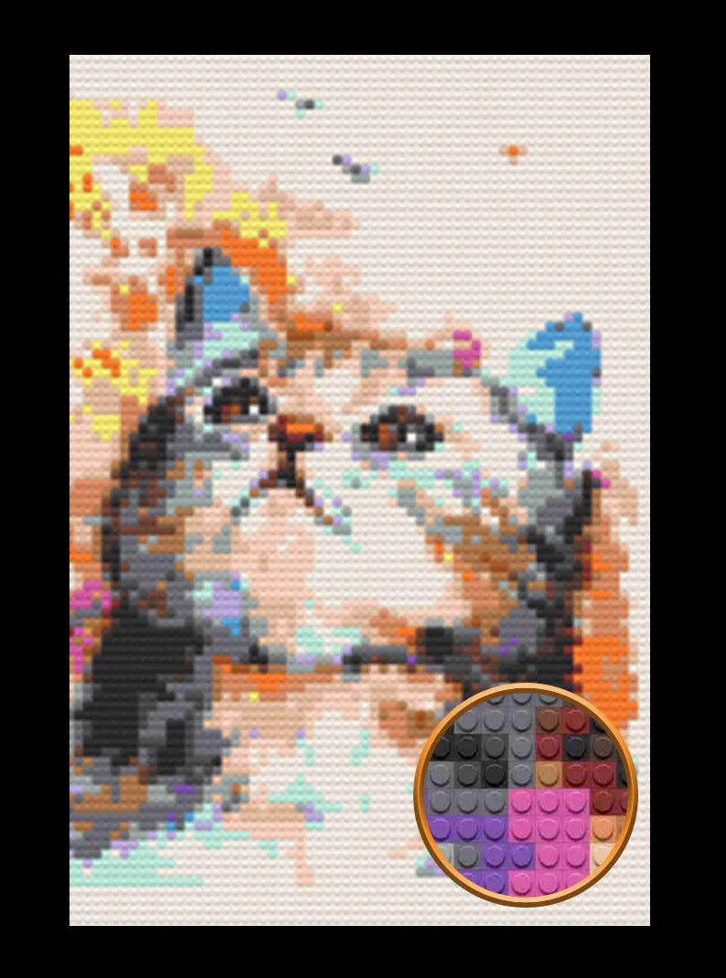 Cat Art Bricked Mosaic Home Decor 20x30" Memobrick