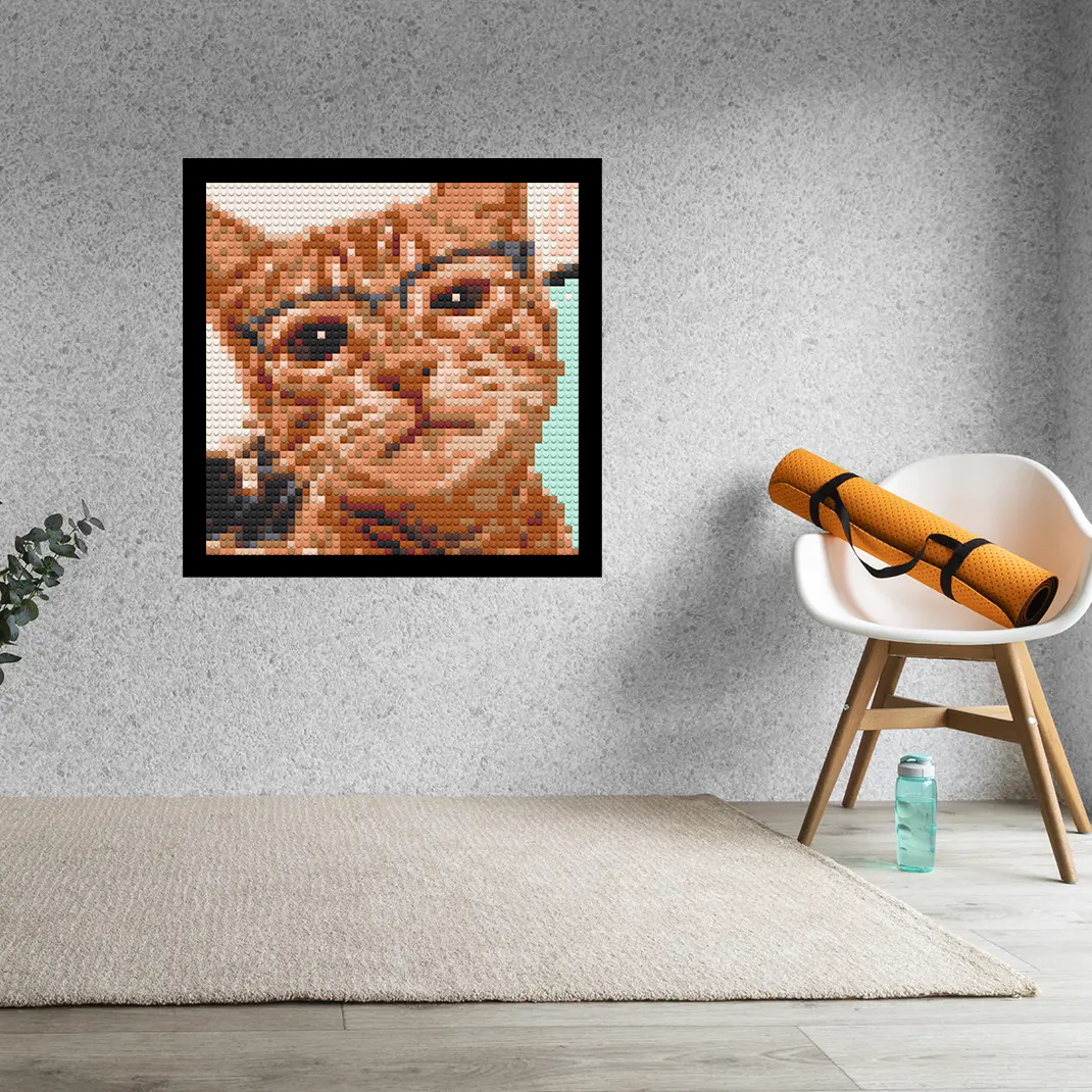 Cat-Selfie-Home-Decoration-Bricked-Mosaic-Portrait-16x16