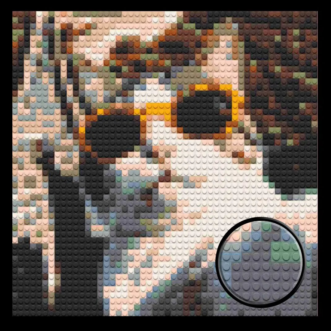 Cat Selfie Home decoration Bricked Mosaic Portrait 16x16"