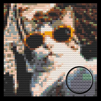 Cat Selfie Home decoration Bricked Mosaic Portrait 16x16"