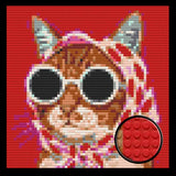 Cat with Sunglasses Home Decor Bricked Mosaic Portrait 20x20 — photo 1