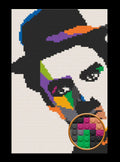 Chaplin Art Piece Home Wall Decor Bricked Mosaic Portrait 20x30" Memobrick