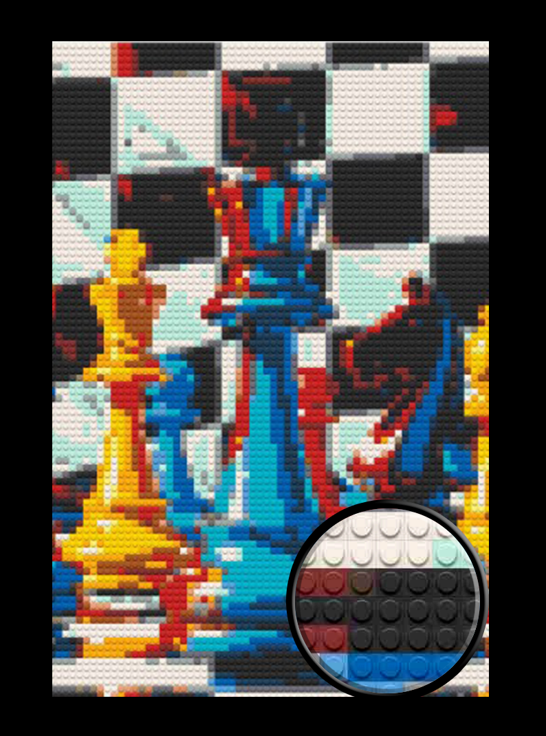Chess Pieces Brick Mosaic Art Kit - 20x30 in DIY Wall Decor