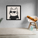 Cool Cat Home decoration Bricked Mosaic Portrait 16x16" — photo 2