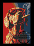 Cool Smoking Dog Bricked Mosaic Home Decor 20x30"