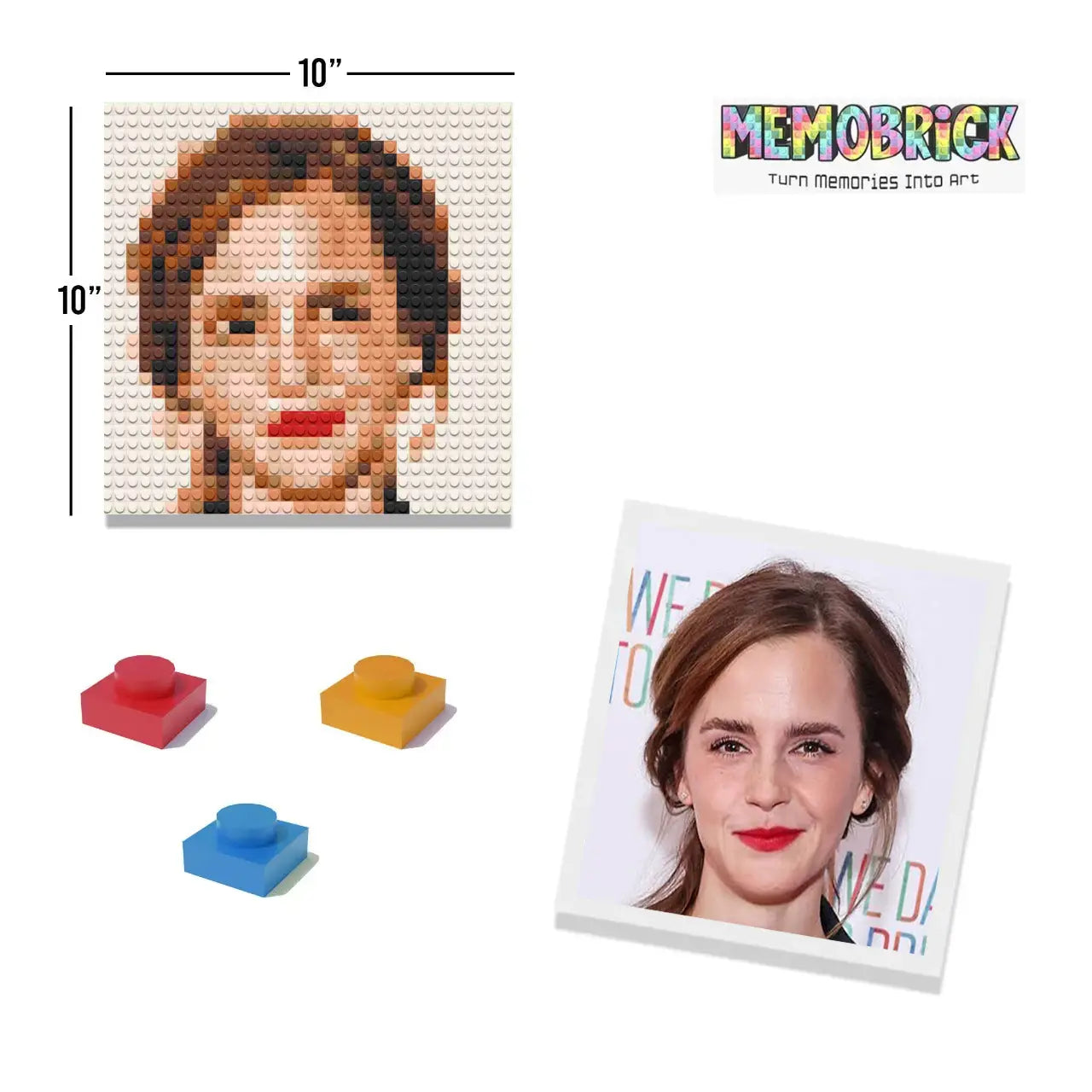 Custom Bricked Mosaic 10x10" (one face only) Memobrick