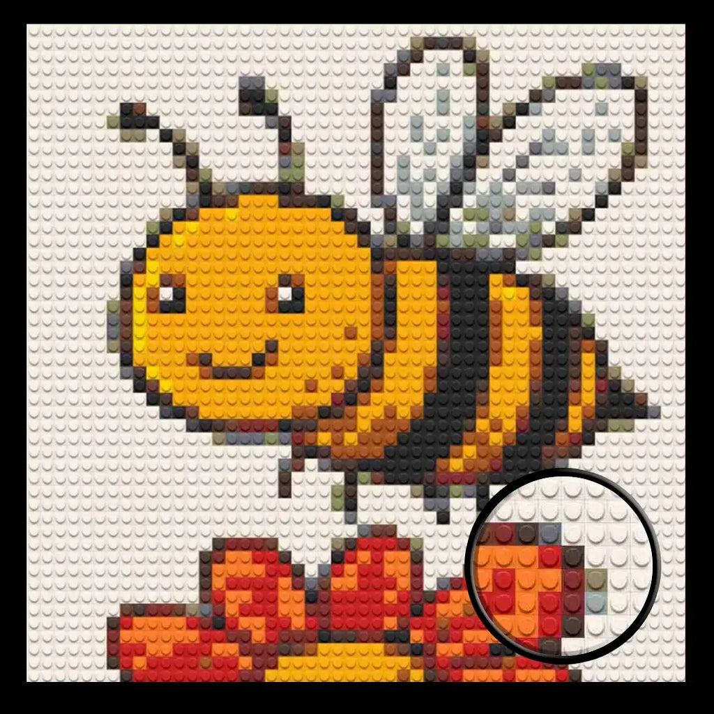 Cute Bee Home decoration Bricked Mosaic Portrait 16x16" Memobrick