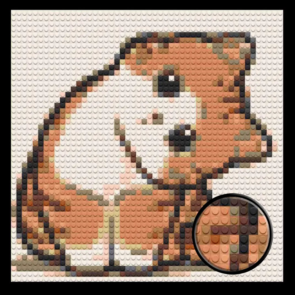 Cute Curios Cat Home decoration Bricked Mosaic Portrait 16x16"