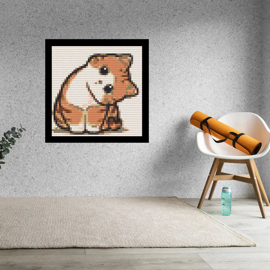 Cute Curios Cat Home decoration Bricked Mosaic Portrait 16x16"
