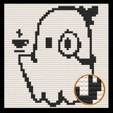 Cute Ghost Line Art Brick Mosaic Art Kit - 16x16 in DIY Wall Decor — photo 1