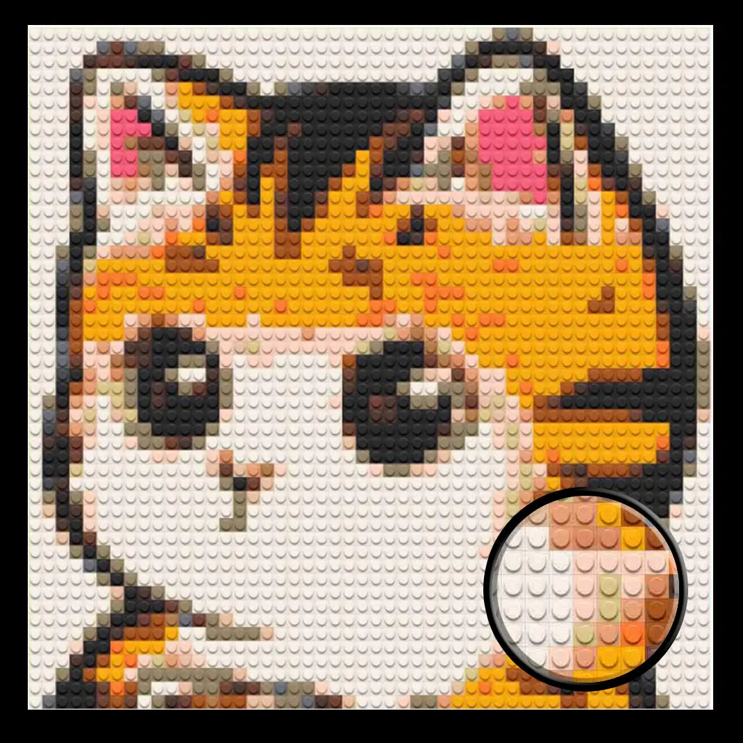 Cute Grumpy Cat Home decoration Bricked Mosaic Portrait 16x16