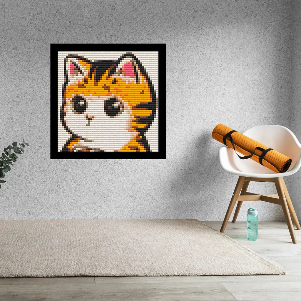 Cute Grumpy Cat Home decoration Bricked Mosaic Portrait 16x16"