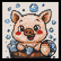 Cute Piglet Home decoration Bricked Mosaic Portrait 16x16"