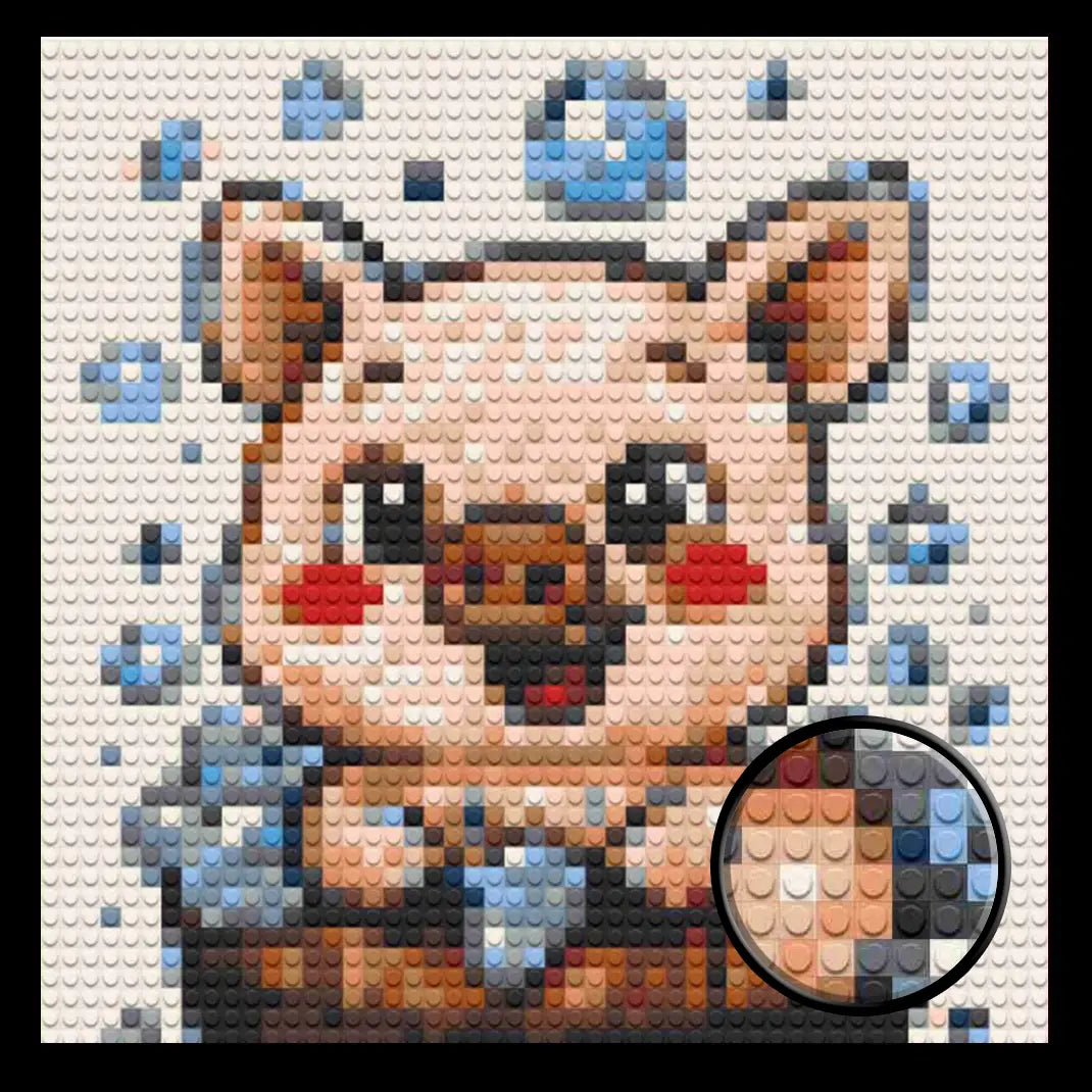 Cute Piglet Home decoration Bricked Mosaic Portrait 16x16"