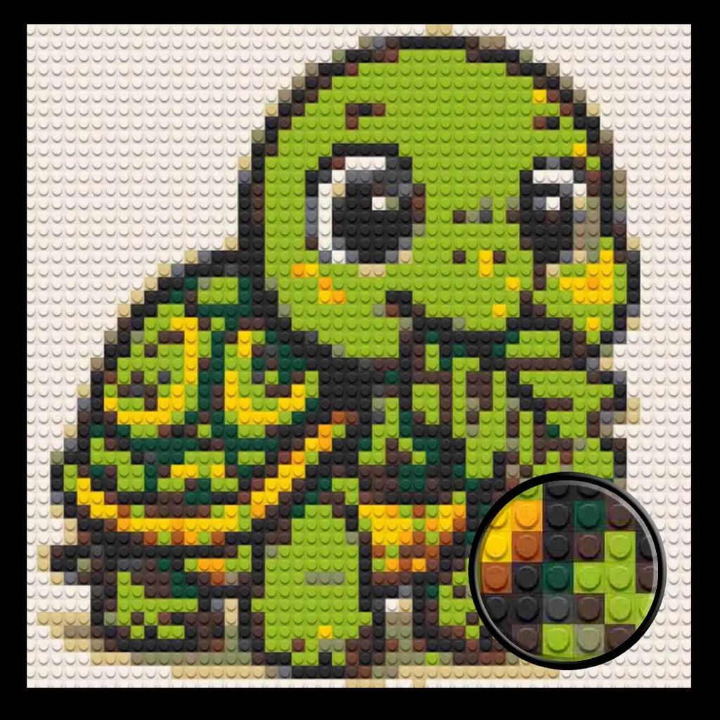 Cute Turtle Home decoration Bricked Mosaic Portrait 16x16"