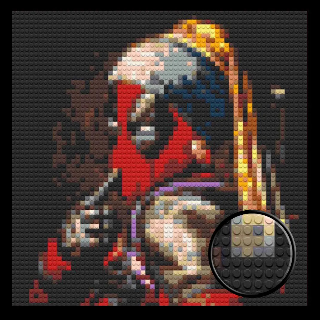 Deadpool with the Pearl Earring  Home Decor Bricked Mosaic Portrait 20x20