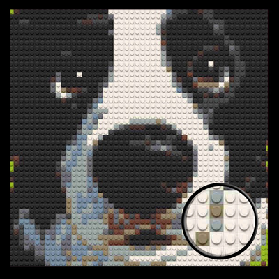 Puppy Eyes Close-Up Brick Mosaic Art Kit - 16x16 in DIY Wall Decor