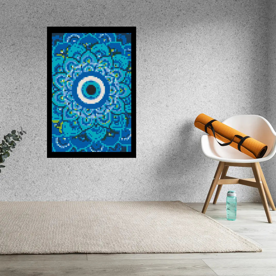 Evil Eye Mandala Bricked Mosaic Home Decor 20x30" Memobrick