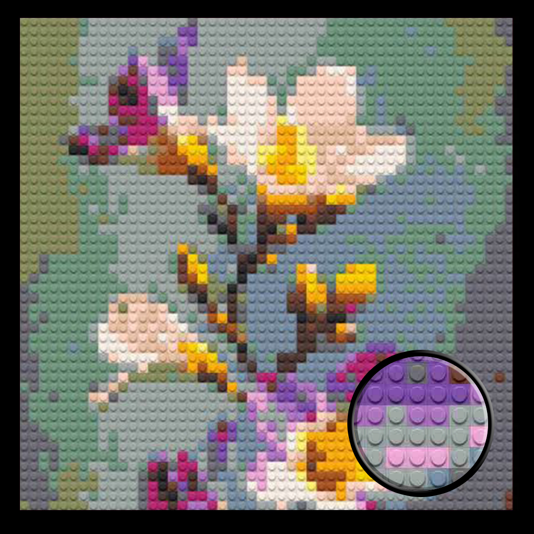 Freesia Flower Home decoration Bricked Mosaic Portrait 16x16"