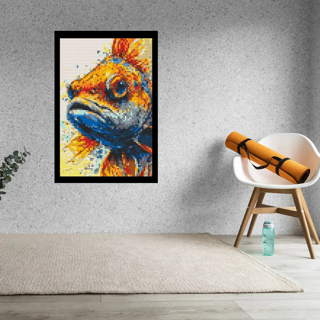 Goldfish Abstract Bricked Mosaic Home Decor 20x30" - Memobrick