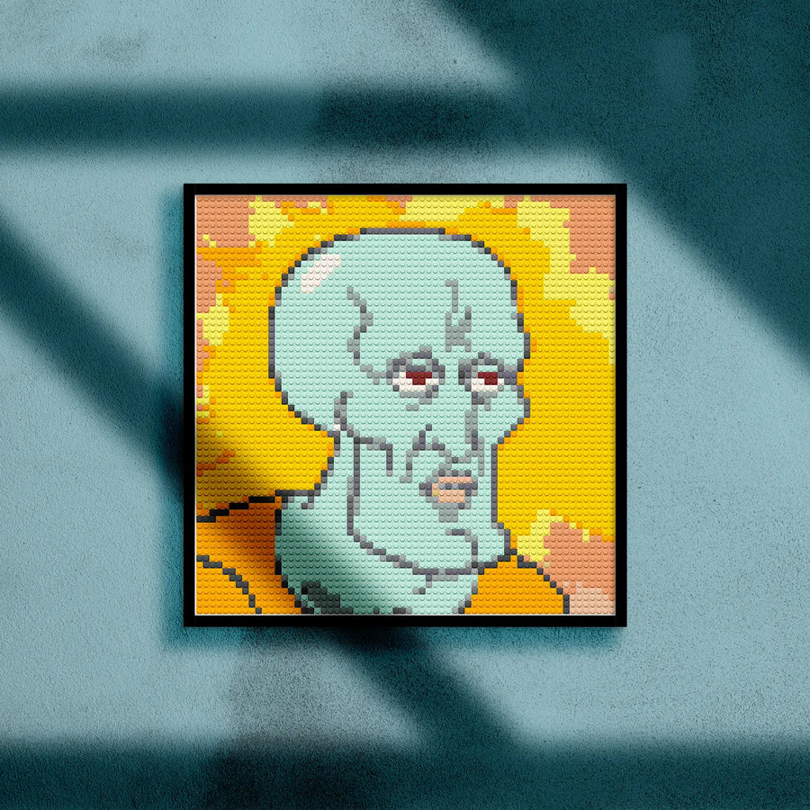 HANDSOME SQUIDWARD BRICKED MOSAIC PORTRAIT 20X20 Memobrick