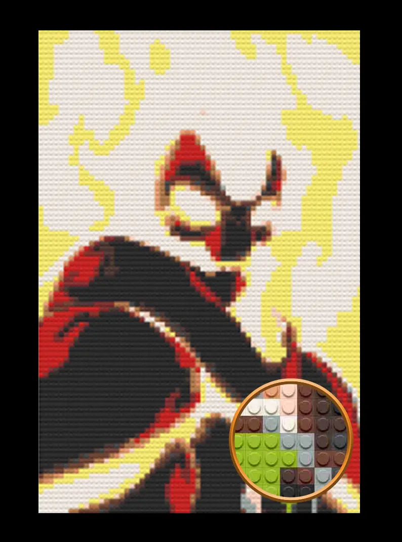 Heatblast Ben 10 Art Piece Home Wall Decor Bricked Mosaic Portrait 20x30" Memobrick