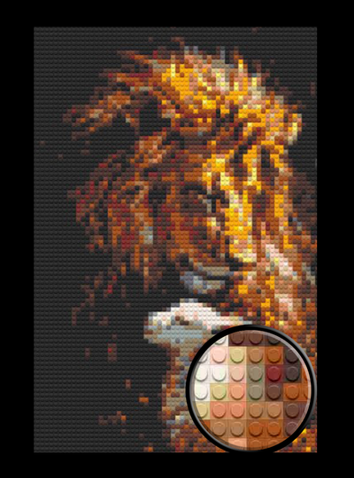 Lion and Lamb Brick Mosaic Art Kit - 20x30 in DIY Wall Decor