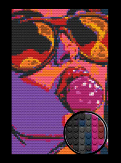 Lollipop Kiss Pop Art Brick Mosaic Art Kit - 20x30 in DIY Wall Decor