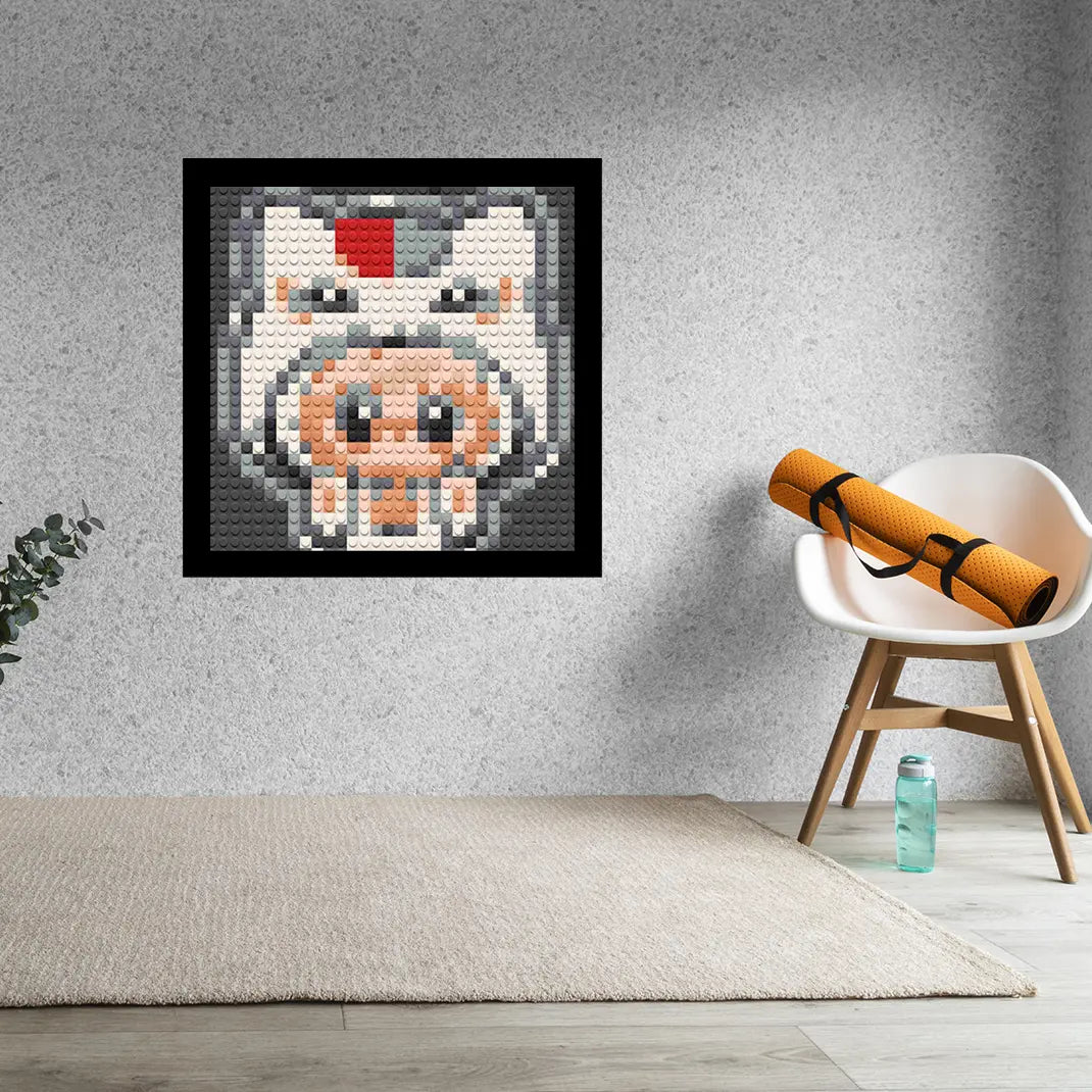 Lucky Cat Labubu Home decoration Bricked Mosaic Portrait 10x10" Memobrick