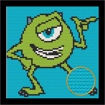 MONSTER INC.MIKE BRICKED MOSAIC PORTRAIT 20X20