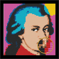 MOZART POP ART BRICKED MOSAIC PORTRAIT 20X20 Memobrick