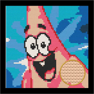 PATRICK STAR BRICKED MOSAIC PORTRAIT 20X20 Memobrick