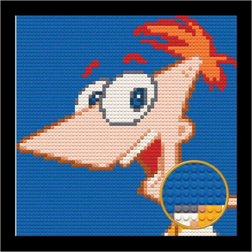 PHINEAS BRICKED MOSAIC PORTRAIT 20X20 Memobrick