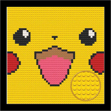 PIKACHU BRICKED MOSAIC PORTRAIT 16X16 Memobrick