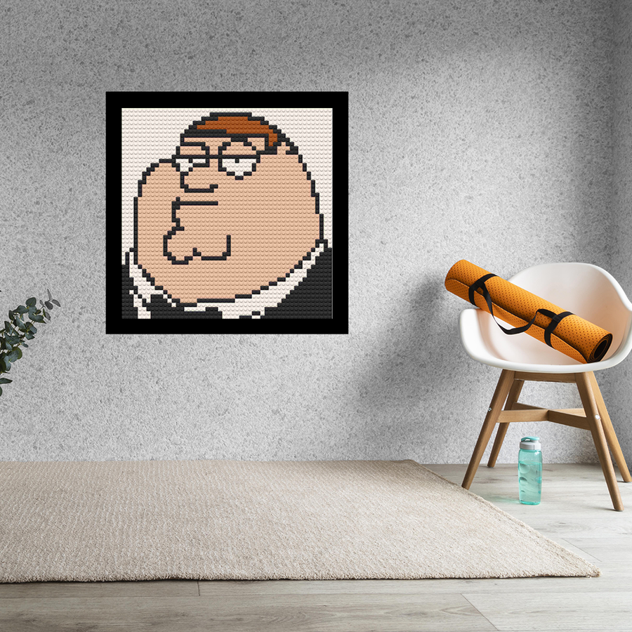 Peter Griffin Home Art Decor Art Piece Bricked Portrait 16x16