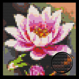 Pink Lotus Flower Home decoration Bricked Mosaic Portrait 16x16" — photo 1