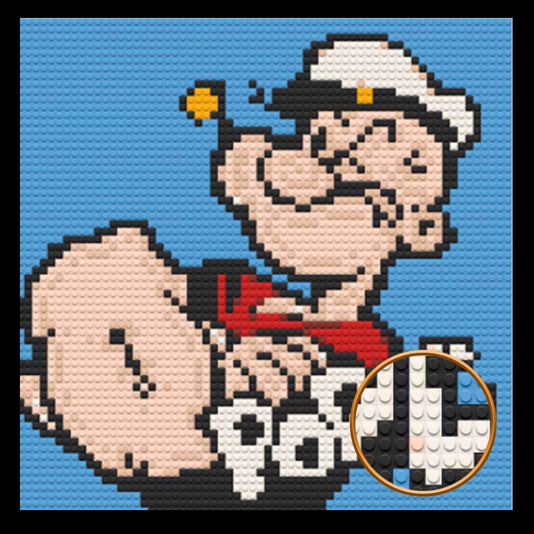 Popeye  Home Decor Bricked Mosaic Portrait 20x20 Memobrick
