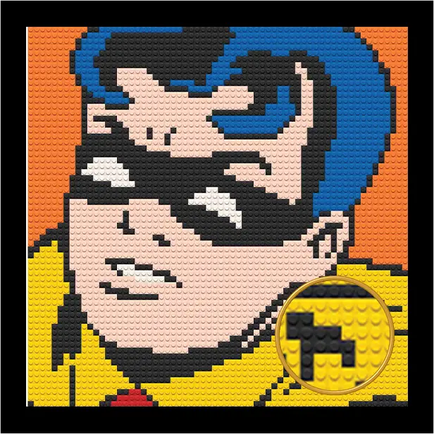 ROBIN BRICKED MOSAIC PORTRAIT 20X20 Memobrick