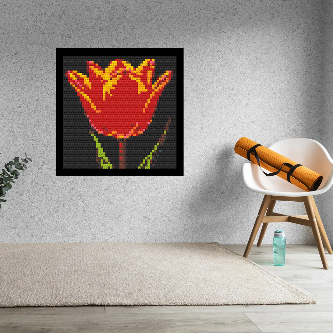 Rose Home decoration Bricked Mosaic Portrait 16x16"